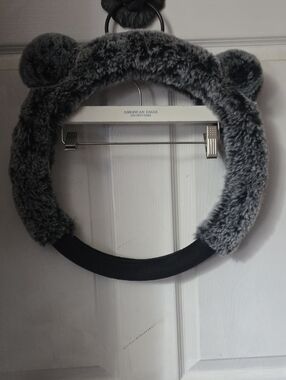 Faux Fur Bear Ear Headband in Gray - Kids Accessories
